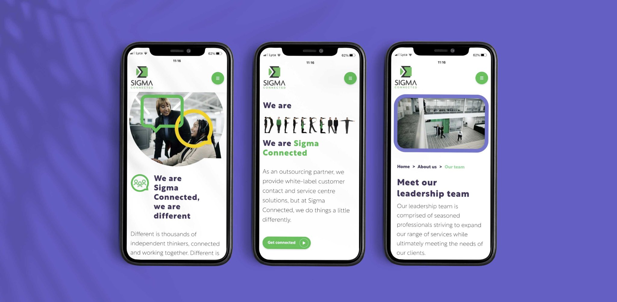 Work | Sigma Connected website design and build
