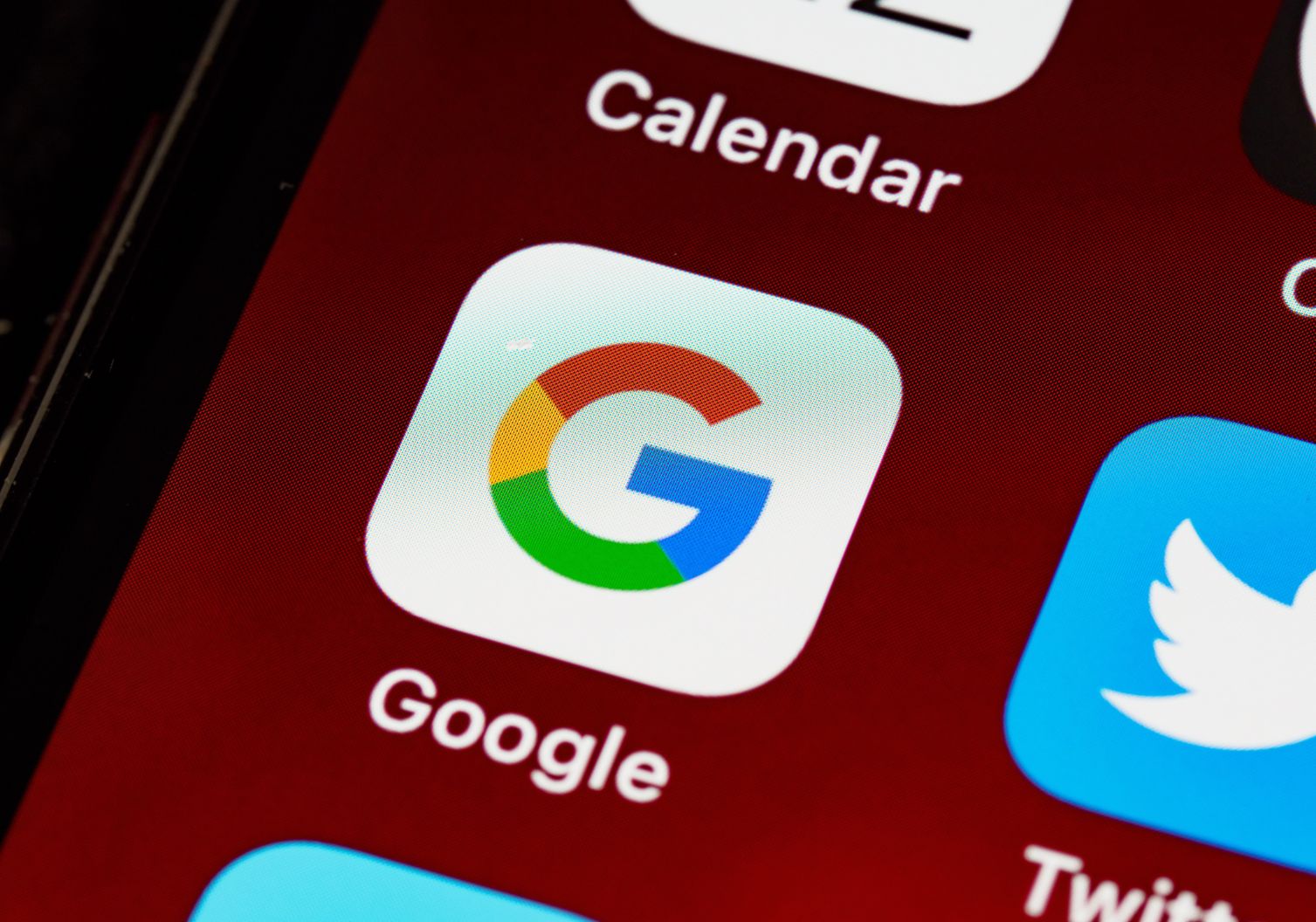 A close up image of the Google app on a smart phone.