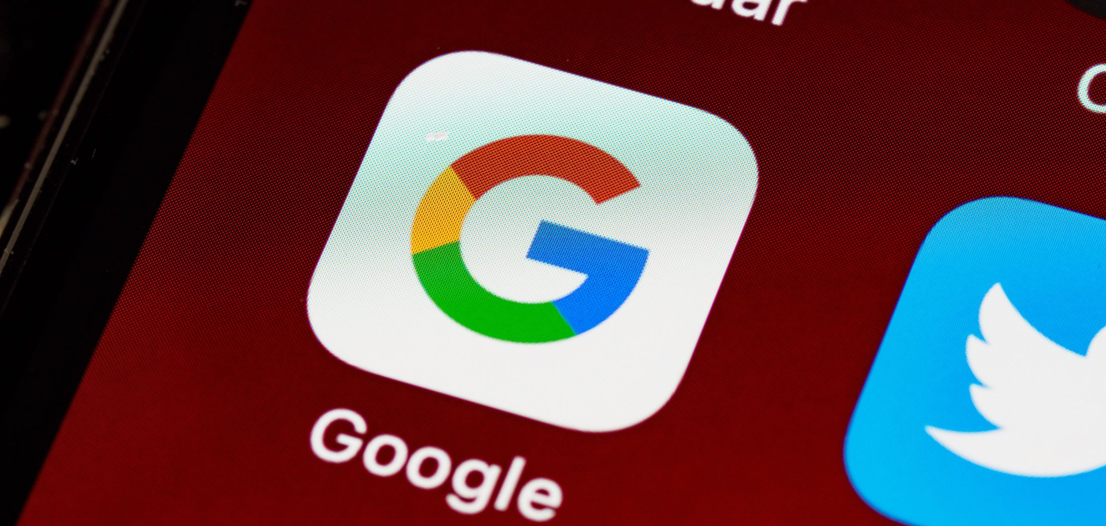 A close up image of the Google app on a smart phone.
