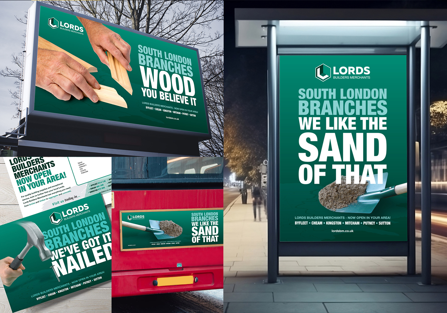Eye-catching OOH campaign posters by The Think Tank displayed around London.