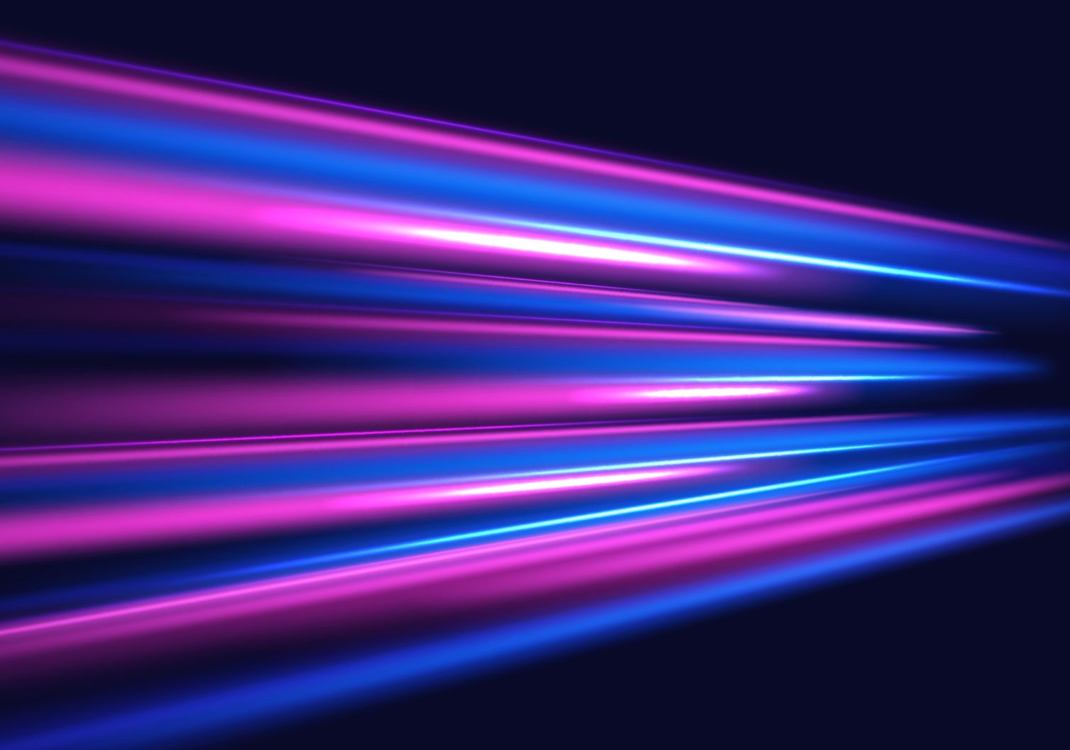 Purple and blue abstract graphic of high speed light effect on a black background