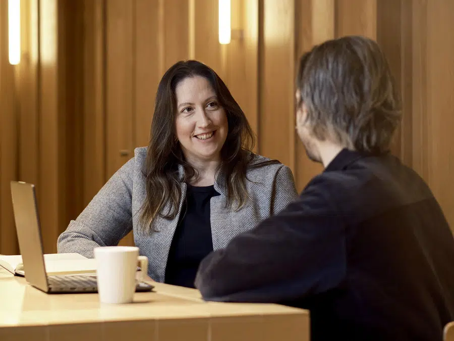 Sarah and Charlie Conversation Shot for The Think Tank's culture and values page