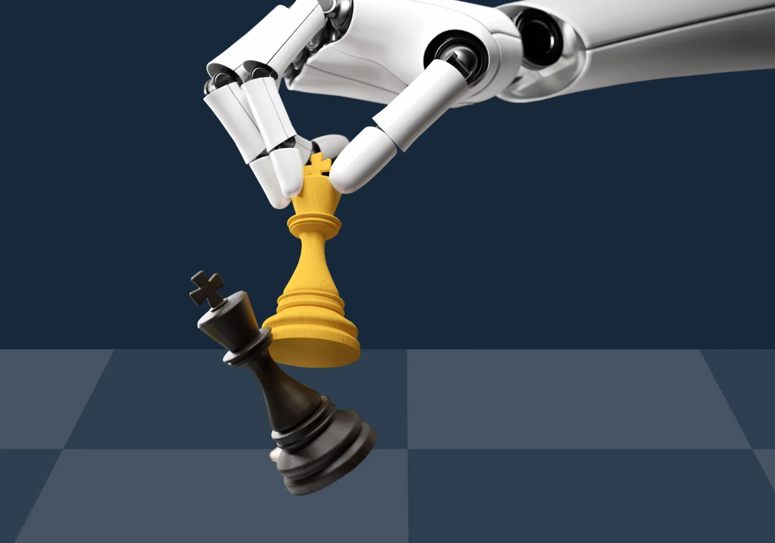 chess piece being knocked over