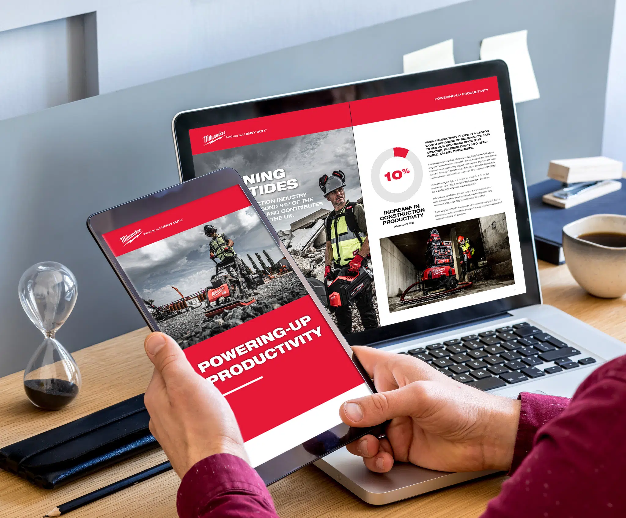 MILWAUKEE Powering up productivity campaign visuals